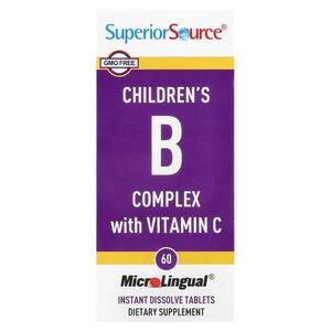 슈피리어 소스 Superior Source, 어린이용 B 복합체, 비타민C 함유, 즉시 용해되는 MicroLingual 정제 60정