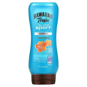 Hawaiian Tropic, Island 스포츠, 하이 퍼포먼스 선스크린, SPF 30, 산뜻한 열대향, 8fl OZ 236ML)