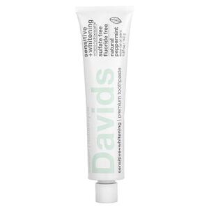 Davids Natural Toothpaste, 프리미엄 치약, 민감성 미백, 천연 페퍼민트, 149G 5.25OZ)